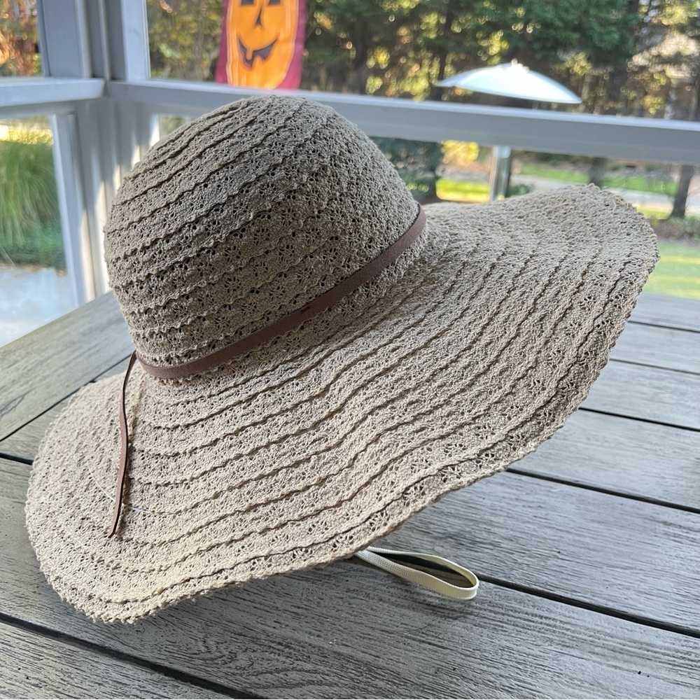 American Bear Packable Lace Tan Sun Hat Size Large